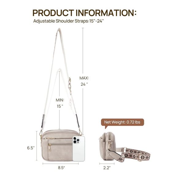 Crossbody Purse Small Crossbody Bags Trendy Vegan Leather With V :3 - Picture 3 of 7